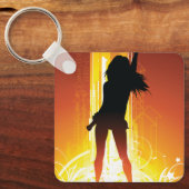 ゴールデンディスコ女性 キーホルダー (正面)