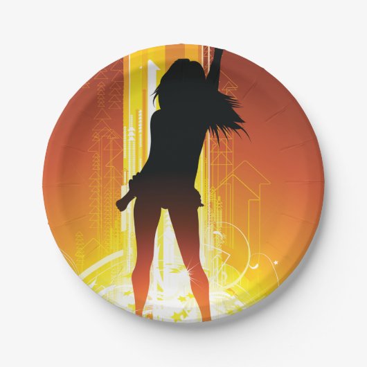 ゴールデンディスコ女性 ペーパープレート (正面)