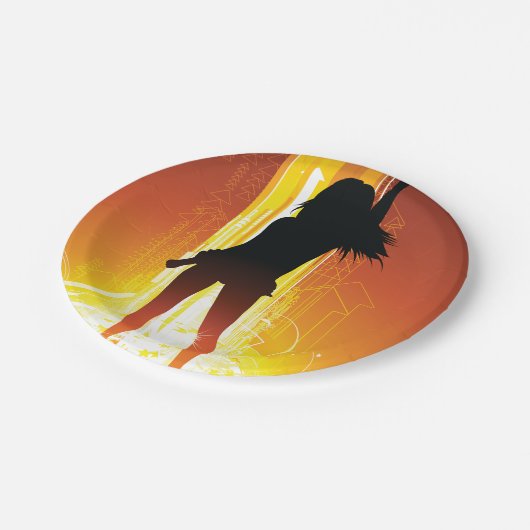 ゴールデンディスコ女性 ペーパープレート (アングル)