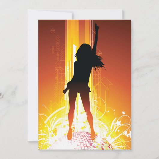 ゴールデンディスコ女性 招待状 (正面)