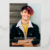 ゴールデンディバイド |モダン2枚の写真2023卒業 箔招待状 (正面)