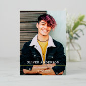 ゴールデンディバイド |モダン2枚の写真2023卒業 箔招待状 (立ち正面)