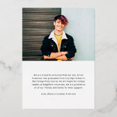 ゴールデンディバイド |モダン2枚の写真2023卒業 箔招待状 (裏面)