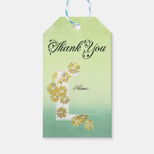 ゴールデンデイジードリームエレガンスロマンスヴィンテージシック ギフトタグ (正面)