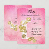 ゴールデンデイジードリームエレガンスロマンスヴィンテージシック 出欠カード (正面/裏面)