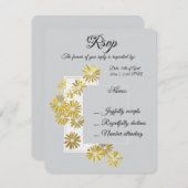 ゴールデンデイジードリームエレガンスロマンスヴィンテージシック 出欠カード (正面/裏面)