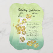 ゴールデンデイジードリームエレガンスロマンスヴィンテージシック 招待状 (正面/裏面)