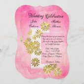 ゴールデンデイジードリームエレガンスロマンスヴィンテージシック 招待状 (正面/裏面)