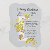 ゴールデンデイジードリームエレガンスロマンスヴィンテージシック 招待状 (正面/裏面)