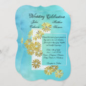 ゴールデンデイジードリームエレガンスロマンスヴィンテージシック 招待状 (正面/裏面)