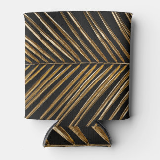 ゴールデンデイトパームリーフ：ブラックミニマリスト 缶クーラー