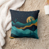ゴールデンデザートナイトスケープ – 抽象芸術サボアート クッション (ブランケット)