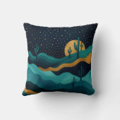 ゴールデンデザートナイトスケープ – 抽象芸術サボアート クッション (裏面)