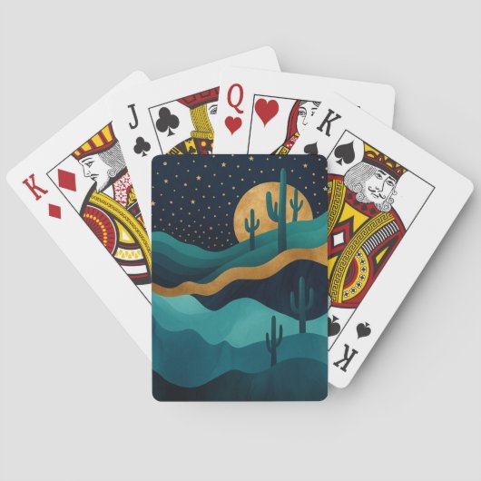 ゴールデンデザートナイトスケープ – 抽象芸術サボアート トランプ (裏面)