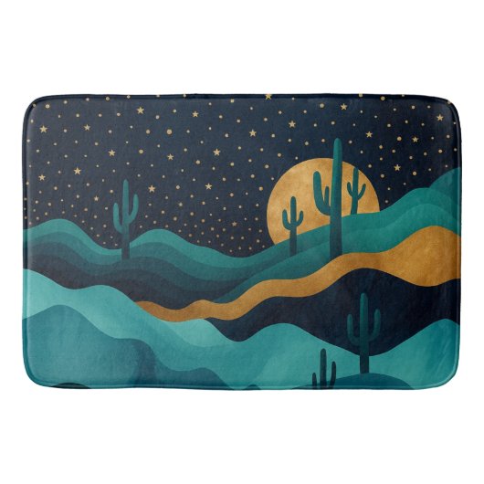 ゴールデンデザートナイトスケープ – 抽象芸術サボアート バスマット (正面)