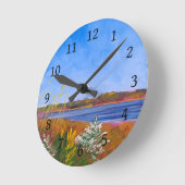 ゴールデンデラウェア川 ラウンド壁時計 (傾斜)