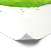 ゴールデンデリシャスなグリーンアップルウォーターカラーフルーツアート ポスター (角)