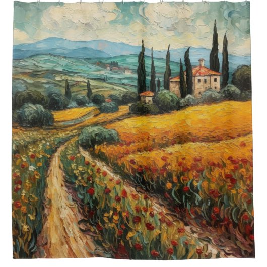 ゴールデントスカーナの夢 シャワーカーテン (正面)