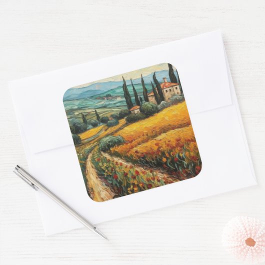 ゴールデントスカーナの夢 スクエアシール (封筒)