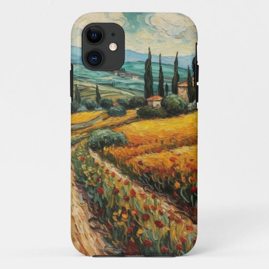 ゴールデントスカーナの野生の花 田舎の風景 Case-Mate iPhoneケース (裏面)