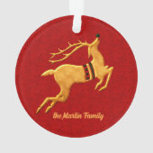 ゴールデントナカイとホリデーレッドとグリーン オーナメント (裏面)