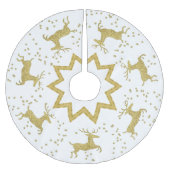 ゴールデントナカイのクリスマスツリースカート ブラッシュドポリエステルツリースカート (正面)