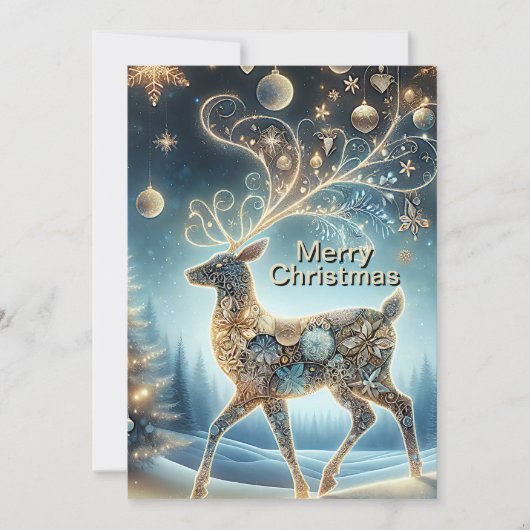 ゴールデントナカイクリスマスオーナメントブルースカイ シーズンカード (正面)