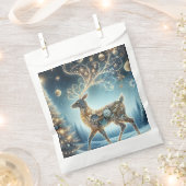 ゴールデントナカイクリスマスオーナメントブルースカイ フェイバーバッグ (クリップ留めされた状態)