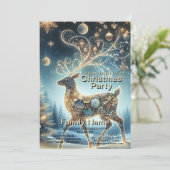 ゴールデントナカイクリスマスオーナメントブルースカイ 招待状 (スタンド正面)