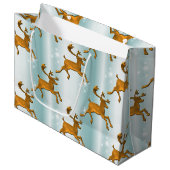ゴールデントナカイ淡い色のズオンアクアクリスマス ラージペーパーバッグ (正面アングル)
