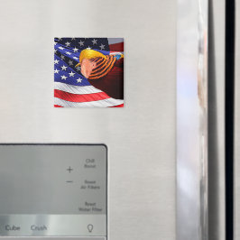 ゴールデントランプバードUSAフラッグスクエアマグネット マグネット