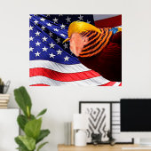 ゴールデントランプUSA旗の値ポスター ポスター (ホームオフィス)