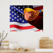 ゴールデントランプUSA旗の値ポスター ポスター (キッチン)