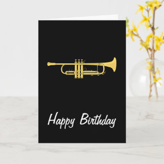 ゴールデントランペットミュージックテーマ誕生日カード カード