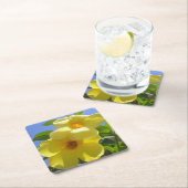 ゴールデントランペット花I スクエアペーパーコースター (インサイチュ)