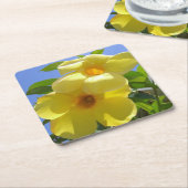 ゴールデントランペット花I スクエアペーパーコースター (アングル)