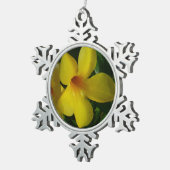 ゴールデントランペット花IIトロピカル スノーフレークピューターオーナメント (右)