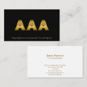 ゴールデントリプルA |投資適格債券 |黒 名刺 (正面/裏面)