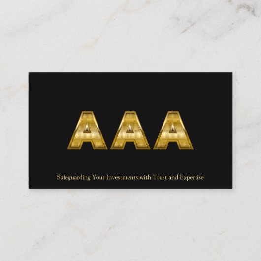 ゴールデントリプルA |投資適格債券 |黒 名刺 (正面)
