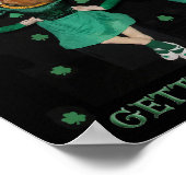 ゴールデントリーバーのステップダンサーがジグジーを手に ポスター (角)