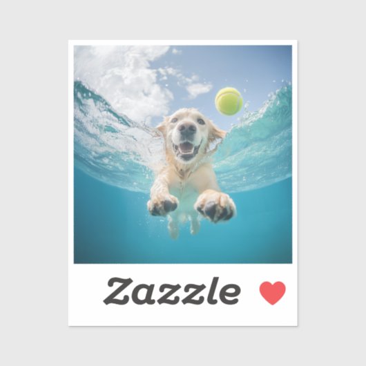 ゴールデントリーバーダイビングテニスボール水中 シール (シート)