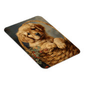 ゴールデントリーバーパピーのバスケットに柔軟 マグネット (右側)