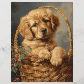 ゴールデントリーバーパピーバスケットスクラップブック紙 (裏面)