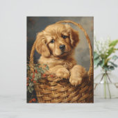 ゴールデントリーバーパピーバスケットスクラップブック紙 (スタンド正面)