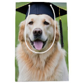 ゴールデントリーバー着用卒業キャップ ミディアムペーパーバッグ (正面)