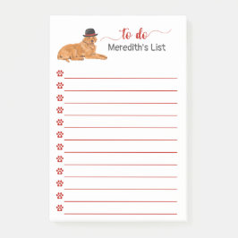 ゴールデントリーバー絵を描犬と帽子のリスト ポストイット