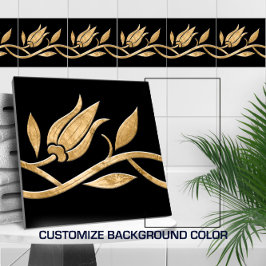 ゴールデントルコのチューリップシームレ縁どス タイル