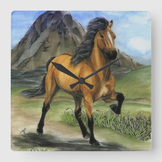 ゴールデントルト スクエア壁時計 (正面)