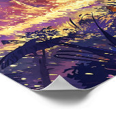 ゴールデントレイル – 照明自然アートスタイル ポスター (角)