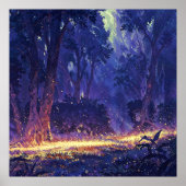 ゴールデントレイル – 照明自然アートスタイル ポスター (正面)